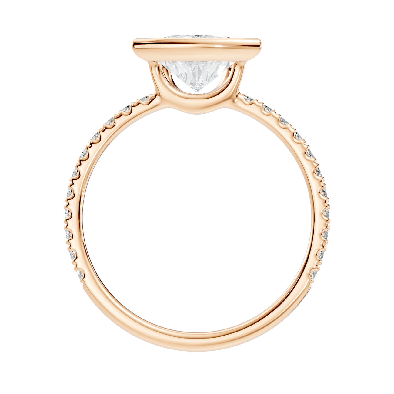 2.15 Ct. Trillion Diamond Ring with Bezel Setting and Pavé Band (L2-27#10048L) 3