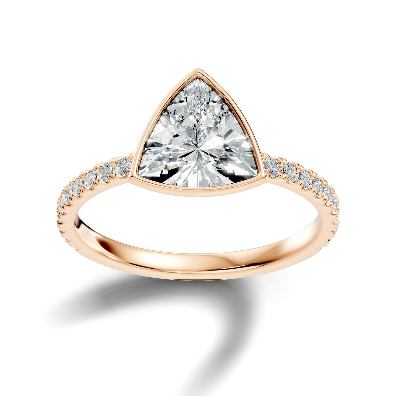2.15 Ct. Trillion Diamond Ring with Bezel Setting and Pavé Band (L2-27#10048L) 5