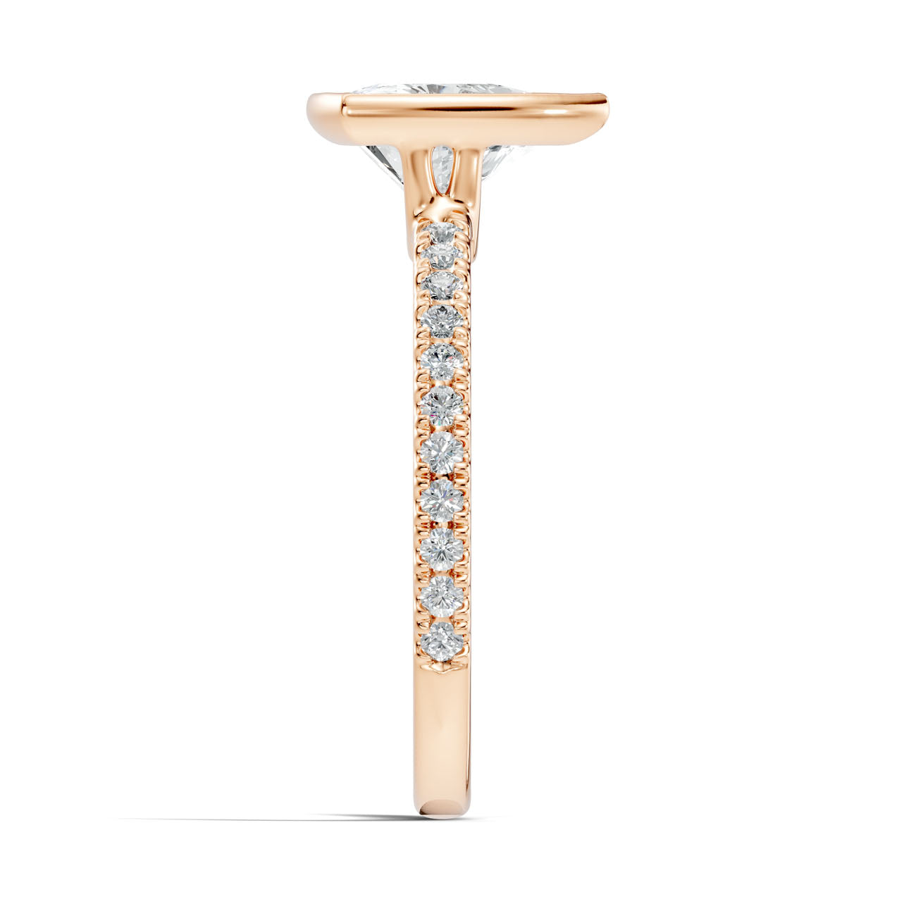 2.15 Ct. Trillion Diamond Ring with Bezel Setting and Pavé Band (L2-27#10048L) 12
