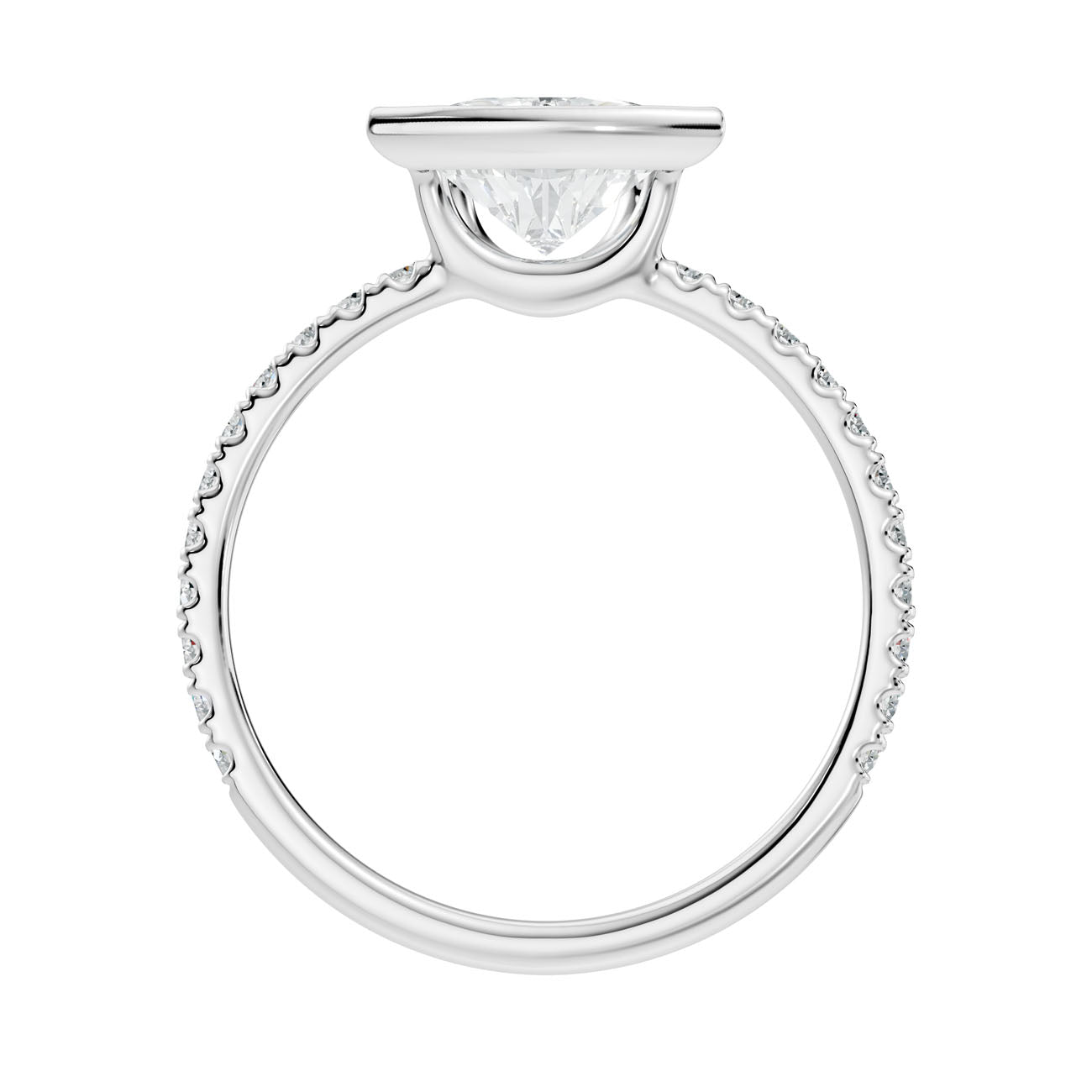 2.15 Ct. Trillion Diamond Ring with Bezel Setting and Pavé Band (L2-27#10048L) 8