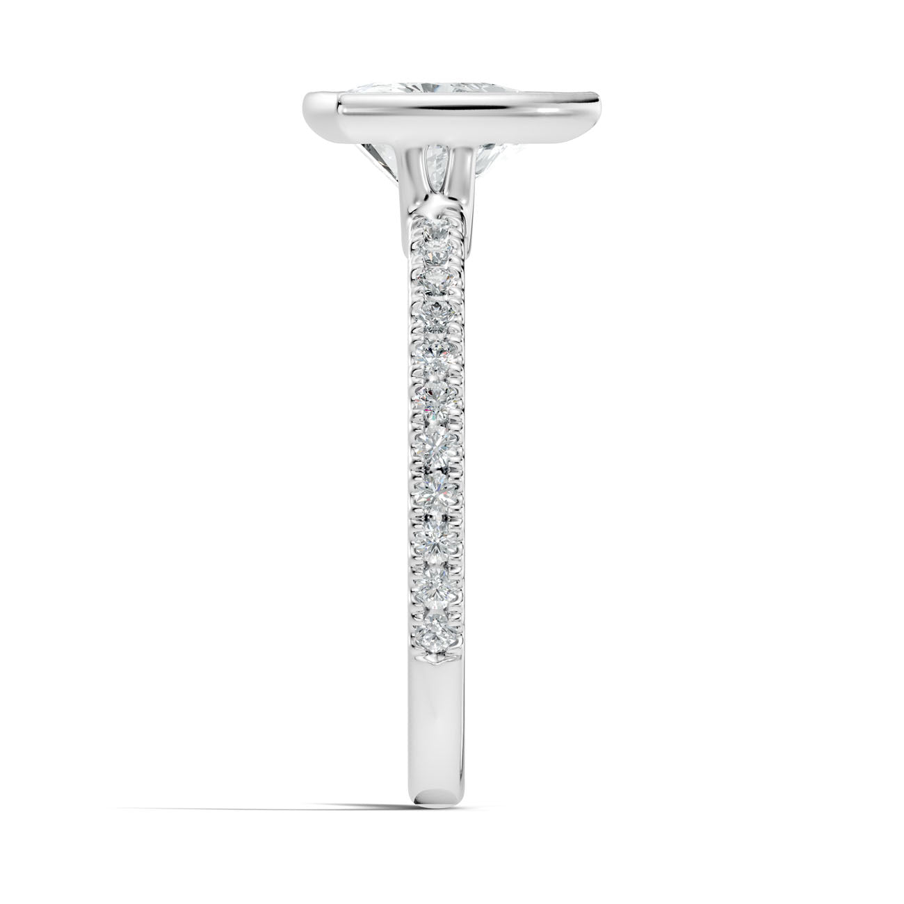 2.15 Ct. Trillion Diamond Ring with Bezel Setting and Pavé Band (L2-27#10048L) 9