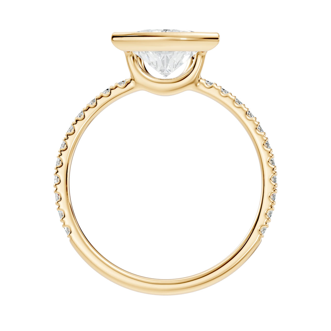 2.15 Ct. Trillion Diamond Ring with Bezel Setting and Pavé Band (L2-27#10048L) 11