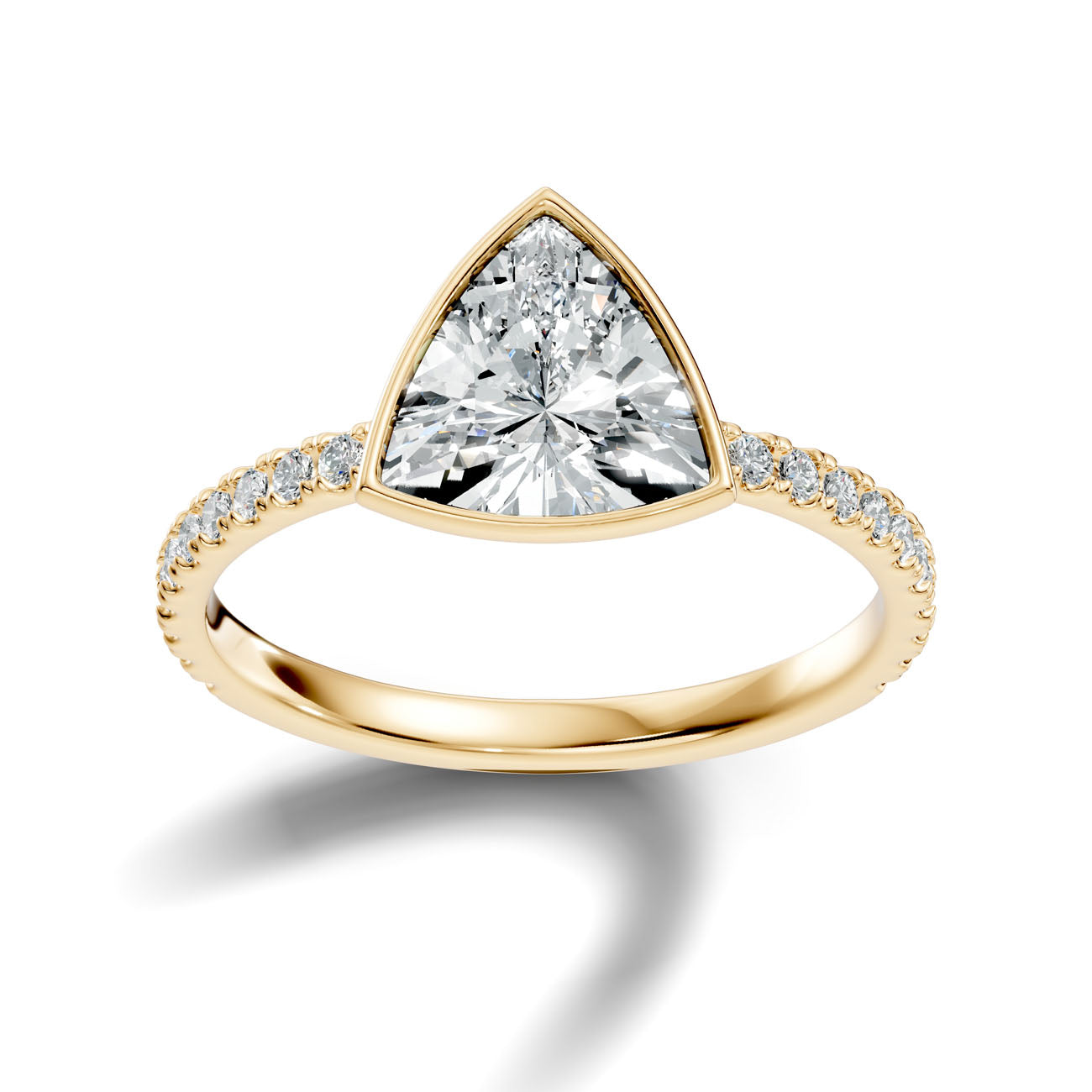 2.15 Ct. Trillion Diamond Ring with Bezel Setting and Pavé Band (L2-27#10048L) 13