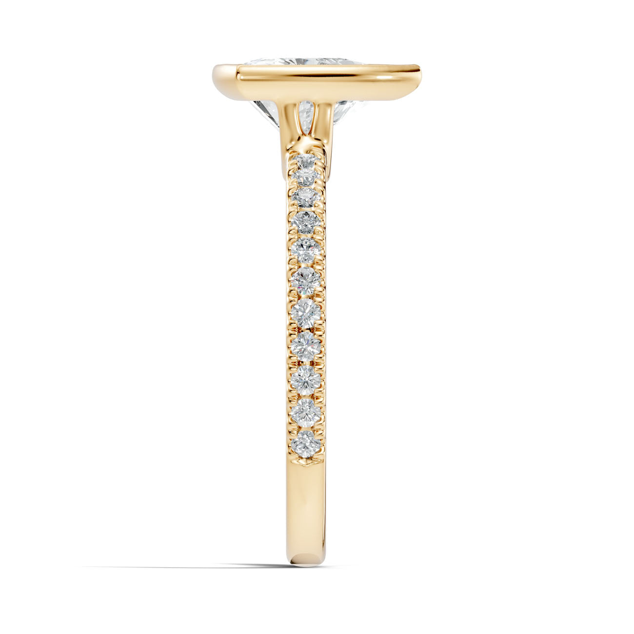 2.15 Ct. Trillion Diamond Ring with Bezel Setting and Pavé Band (L2-27#10048L) 14