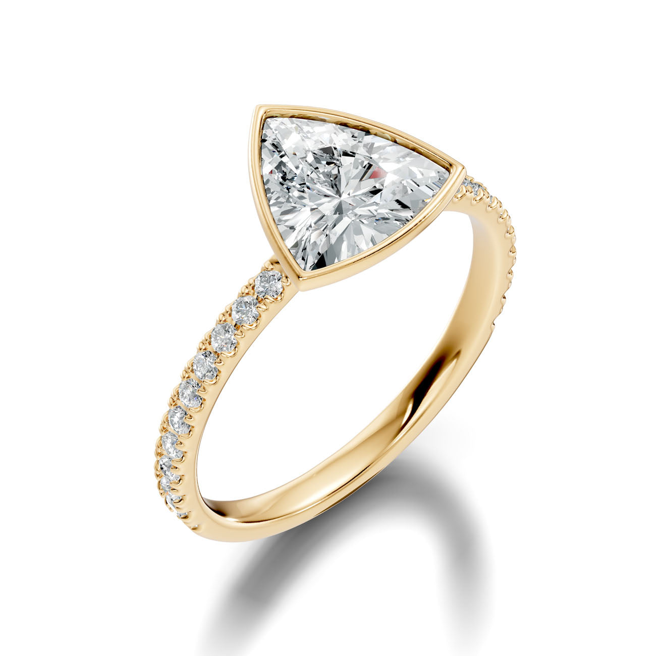 2.15 Ct. Trillion Diamond Ring with Bezel Setting and Pavé Band (L2-27#10048L) 15