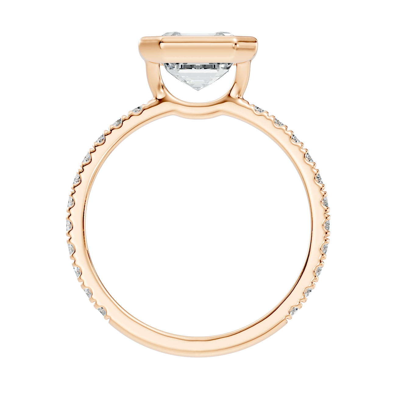 2.60 Ct. Asscher-Cut Diamond Ring with Bezel Setting and Pavé Band (L2-27#10049L) 3