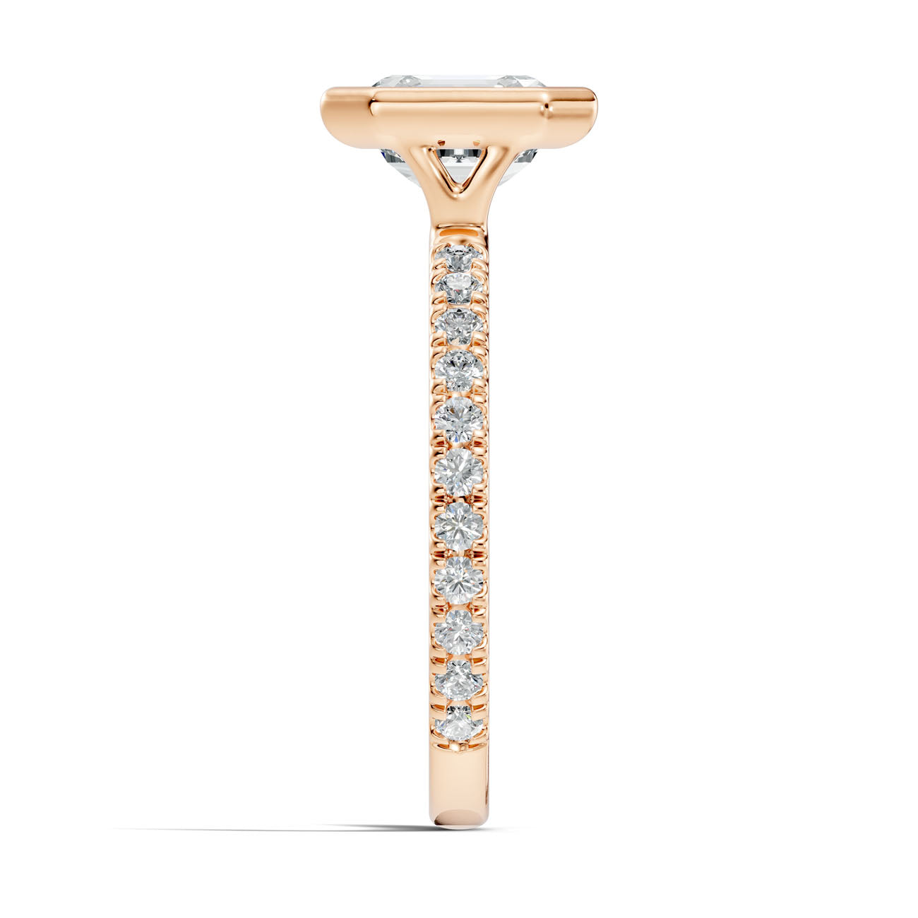 2.60 Ct. Asscher-Cut Diamond Ring with Bezel Setting and Pavé Band (L2-27#10049L) 5