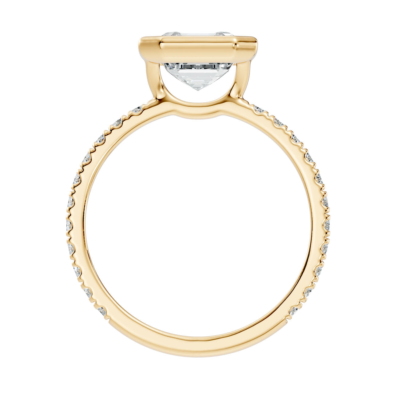 2.60 Ct. Asscher-Cut Diamond Ring with Bezel Setting and Pavé Band (L2-27#10049L) 12