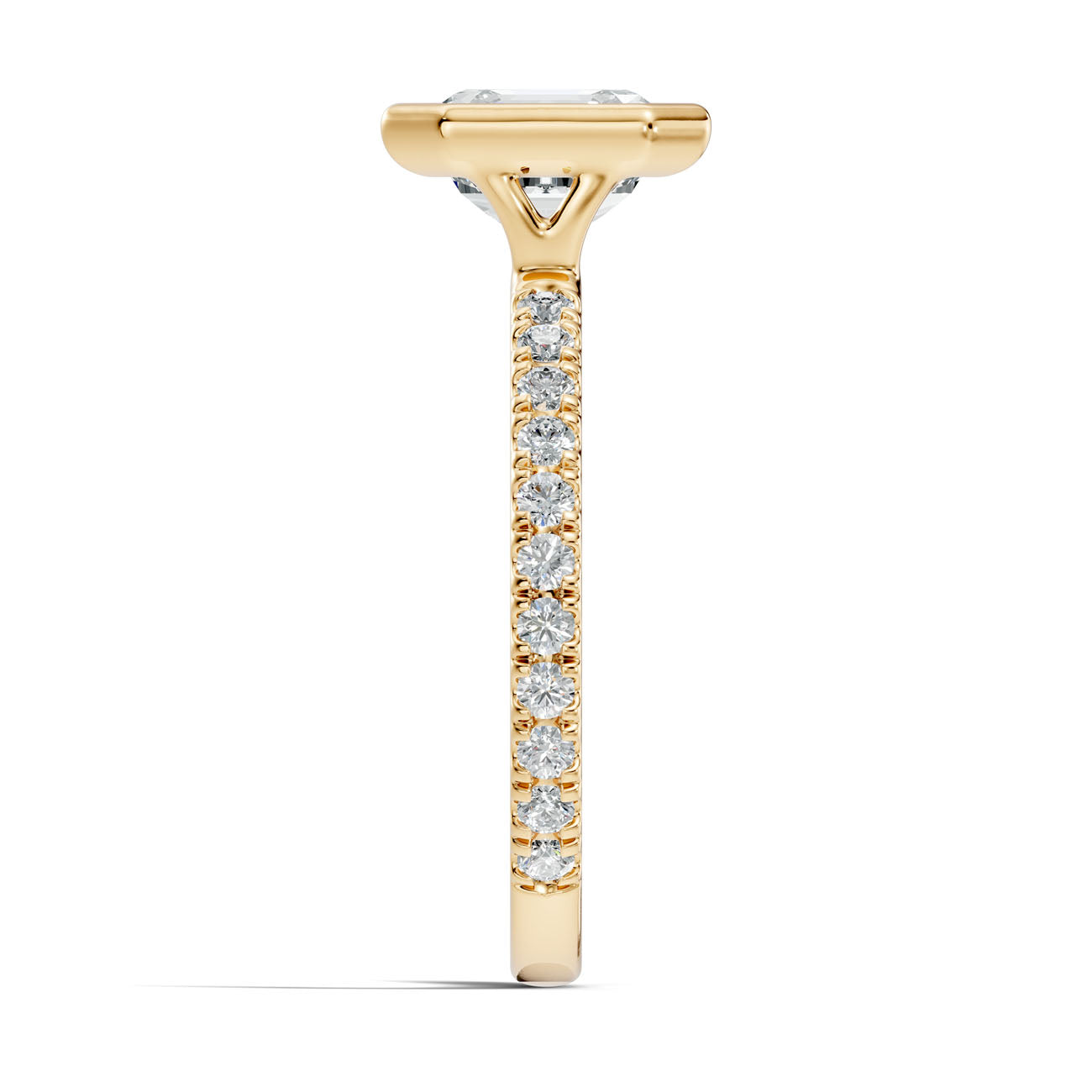2.60 Ct. Asscher-Cut Diamond Ring with Bezel Setting and Pavé Band (L2-27#10049L) 13