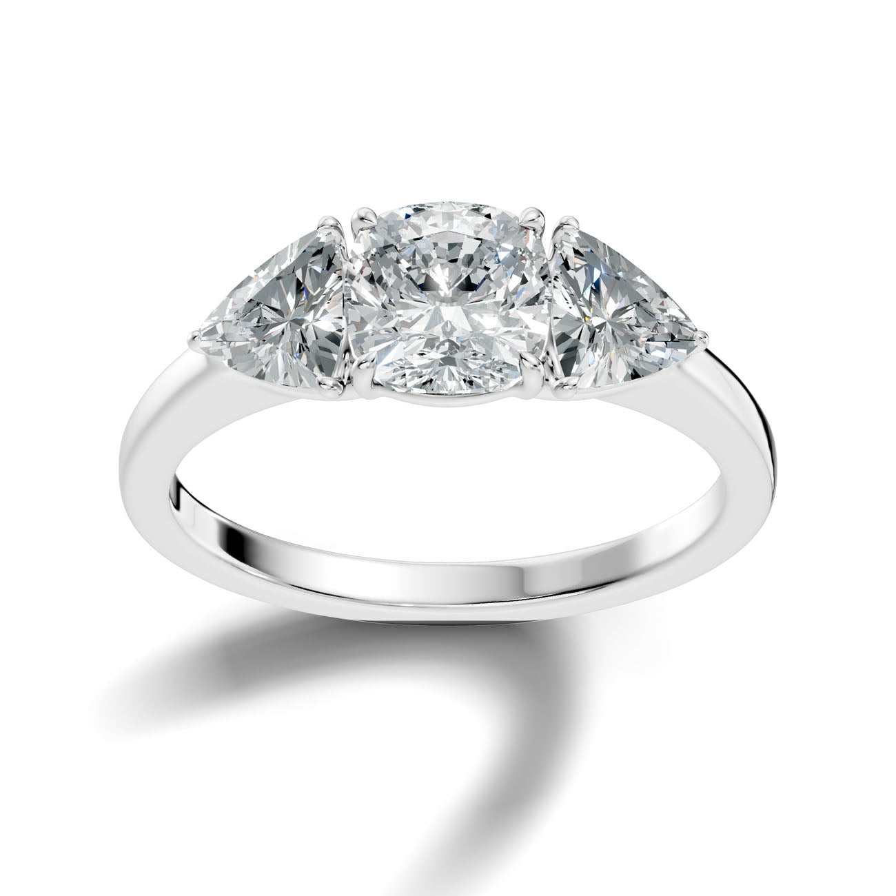 2.37 Ct. Cushion Cut Diamond Ring with Marquise Side Stones (L2-27#10051L)