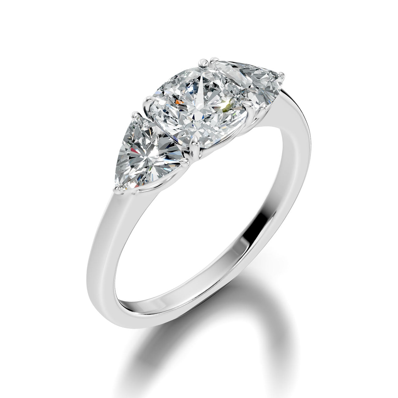 2.37 Ct. Cushion Cut Diamond Ring with Marquise Side Stones (L2-27#10051L) 10