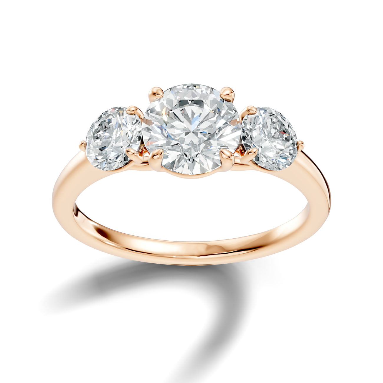 2.50 Ct. Three-Stone Round Diamond Ring with Prong Settings (L2-27#10053L) 5
