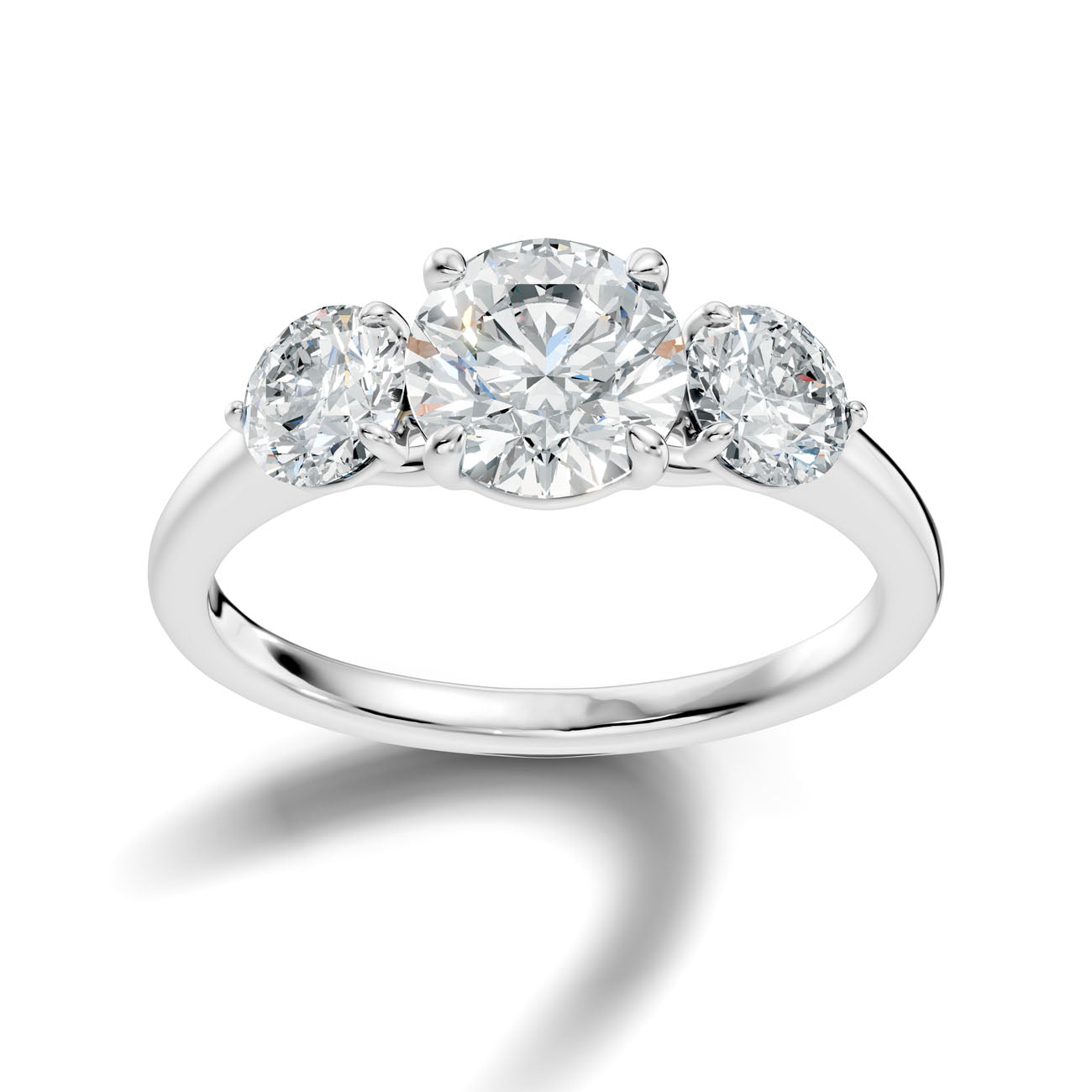 2.50 Ct. Three-Stone Round Diamond Ring with Prong Settings (L2-27#10053L)