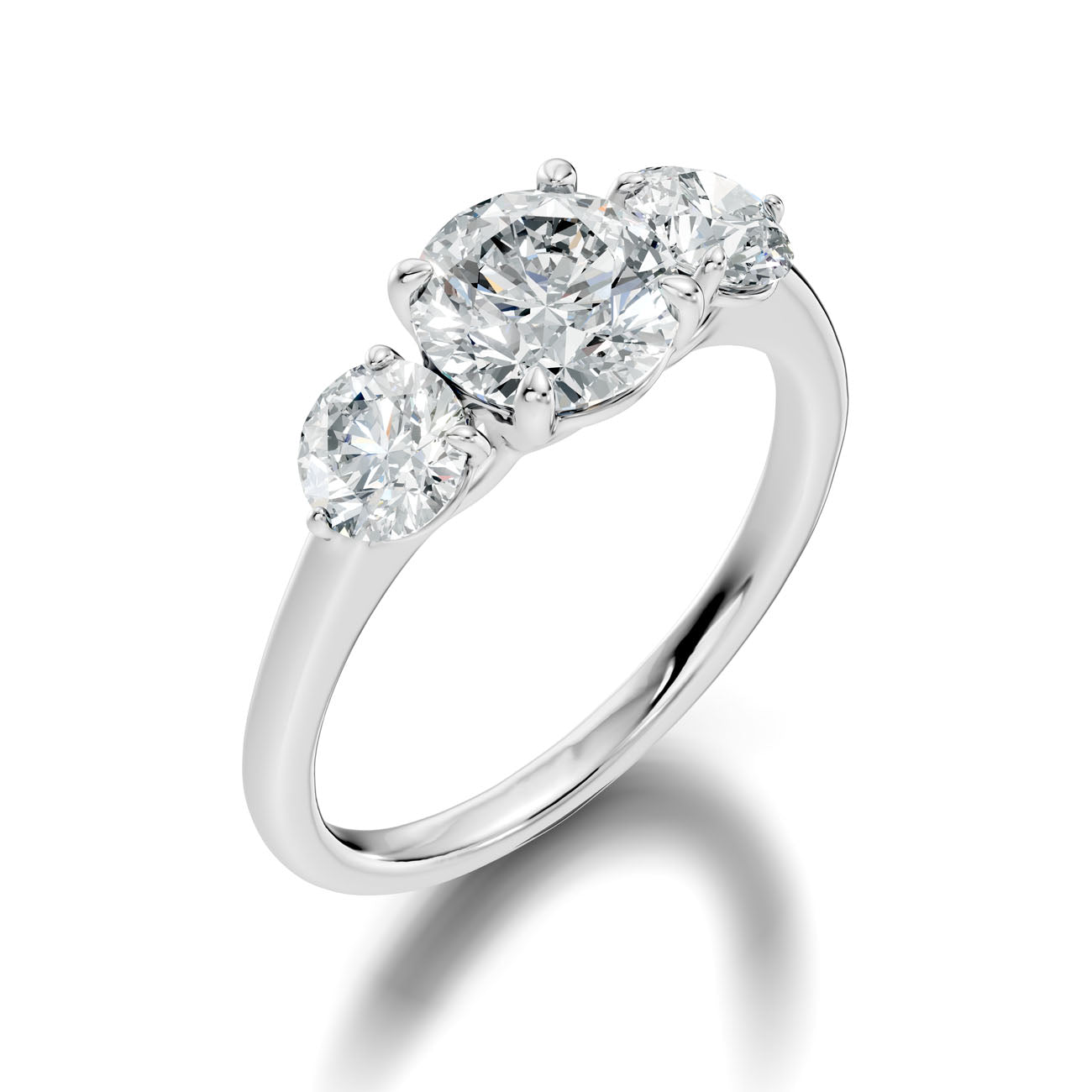2.50 Ct. Three-Stone Round Diamond Ring with Prong Settings (L2-27#10053L) 7