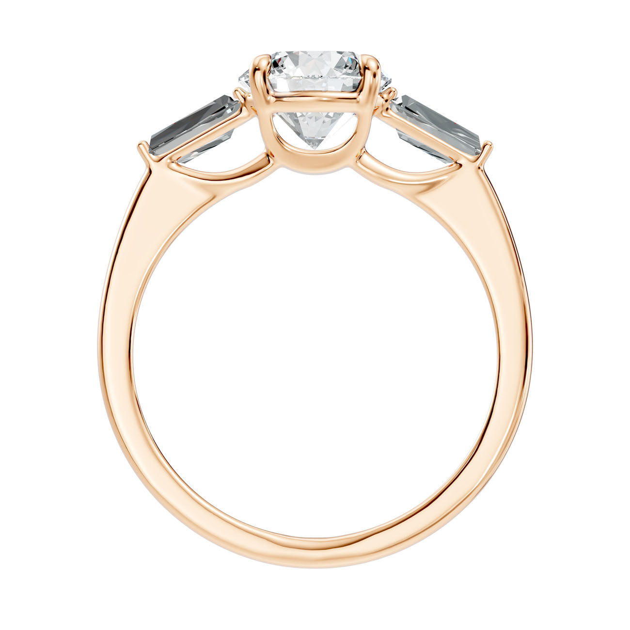 2.03 Ct. Round Diamond Ring with Tapered Baguette Side Stones (L2-27#10054L) 5