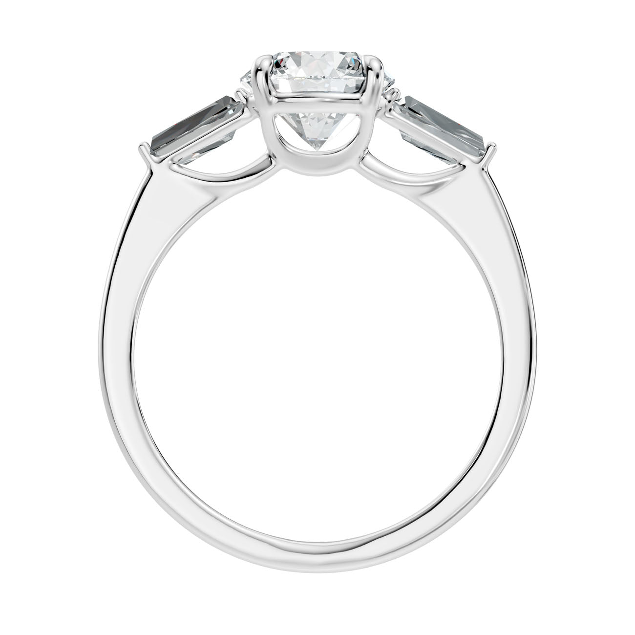 2.03 Ct. Round Diamond Ring with Tapered Baguette Side Stones (L2-27#10054L) 11