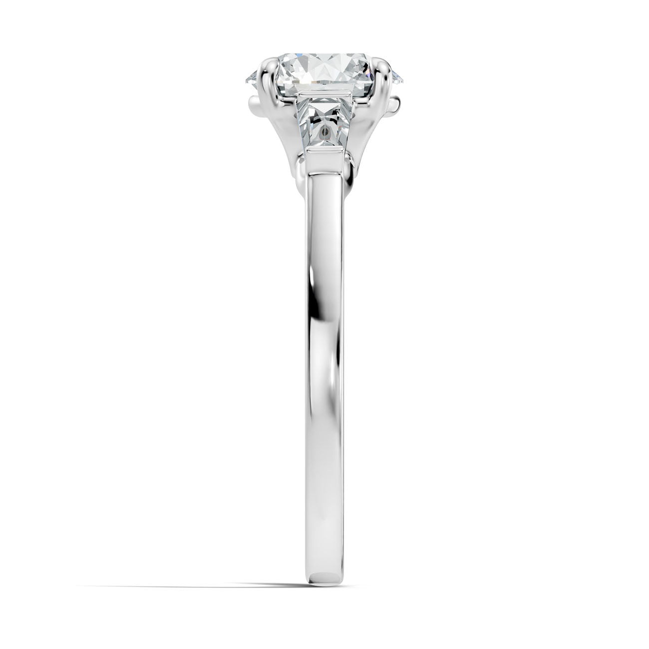 2.03 Ct. Round Diamond Ring with Tapered Baguette Side Stones (L2-27#10054L) 12