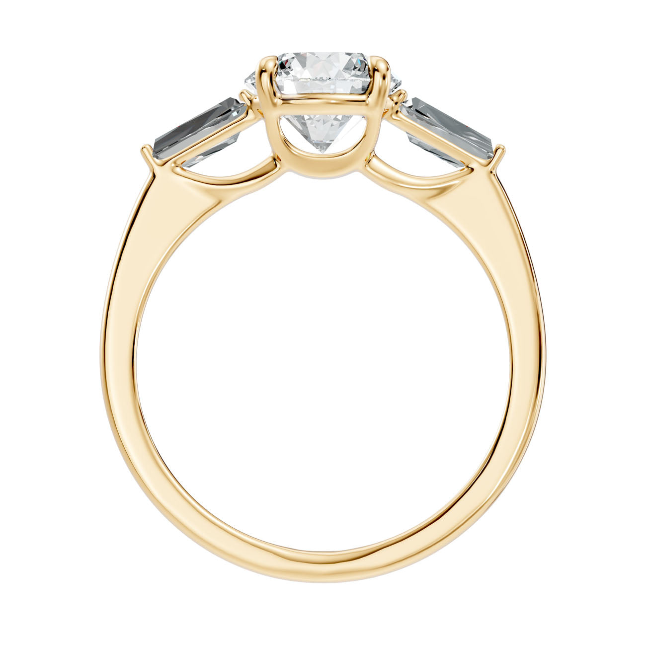 2.03 Ct. Round Diamond Ring with Tapered Baguette Side Stones (L2-27#10054L) 14