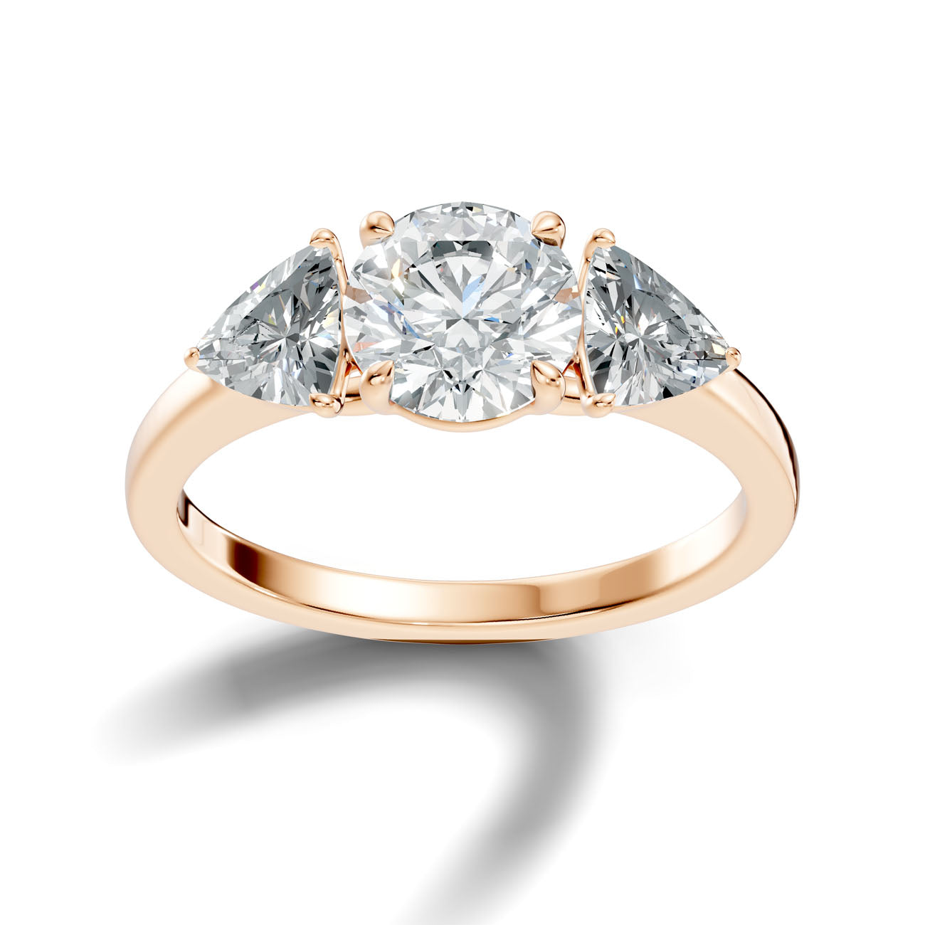 2.45 Ct. Round Diamond Ring with Trillion Side Stones (L2-27#10055L) 4
