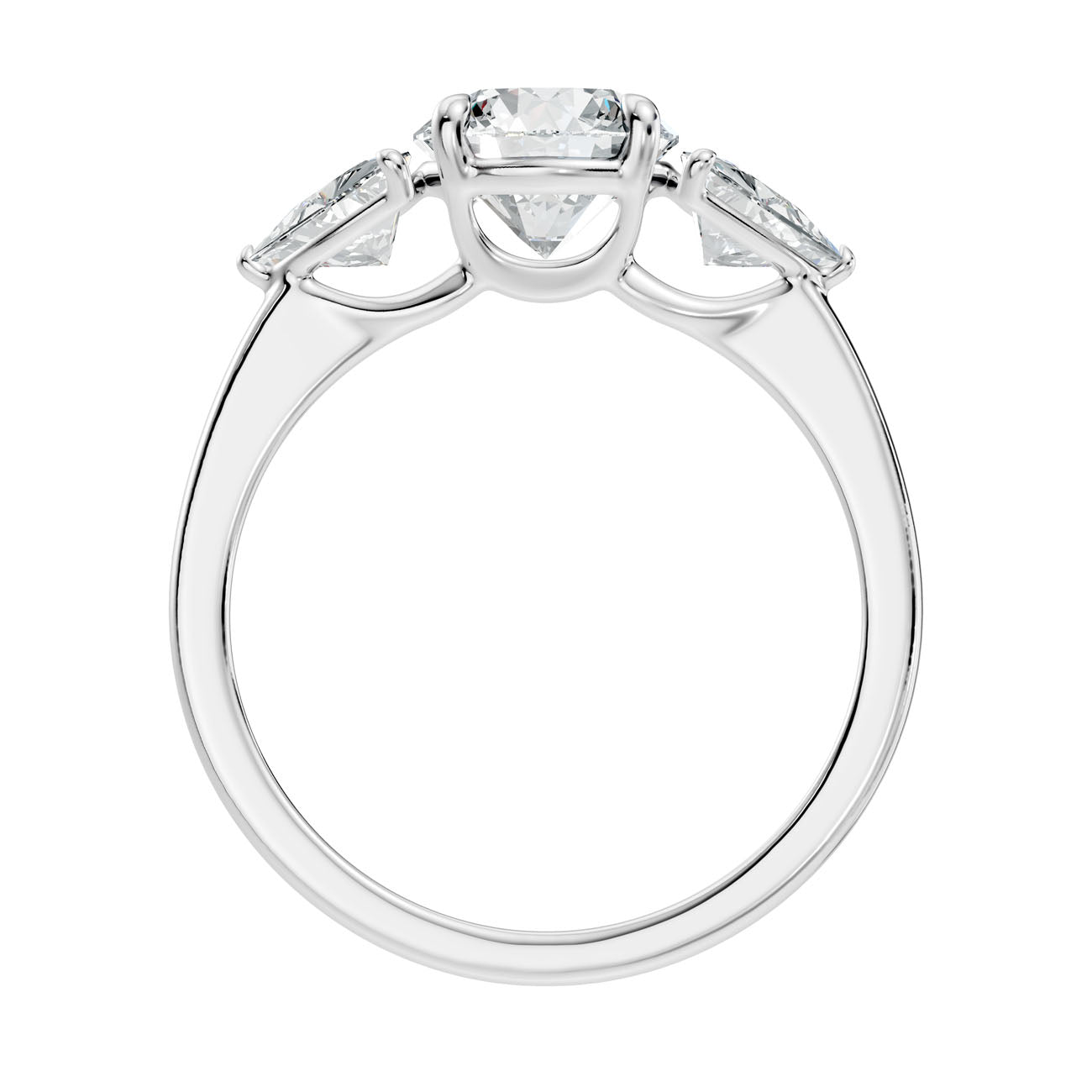 2.45 Ct. Round Diamond Ring with Trillion Side Stones (L2-27#10055L) 9