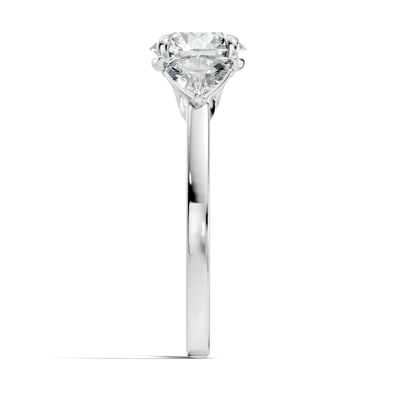 2.45 Ct. Round Diamond Ring with Trillion Side Stones (L2-27#10055L) 8