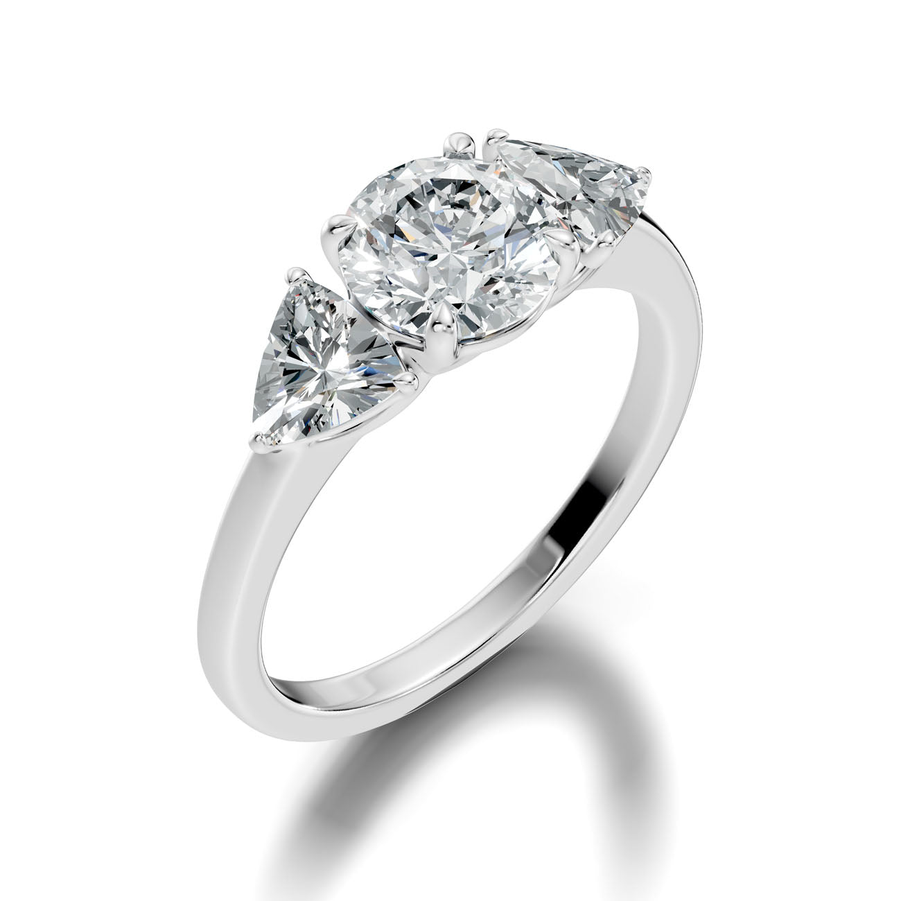 2.45 Ct. Round Diamond Ring with Trillion Side Stones (L2-27#10055L) 7