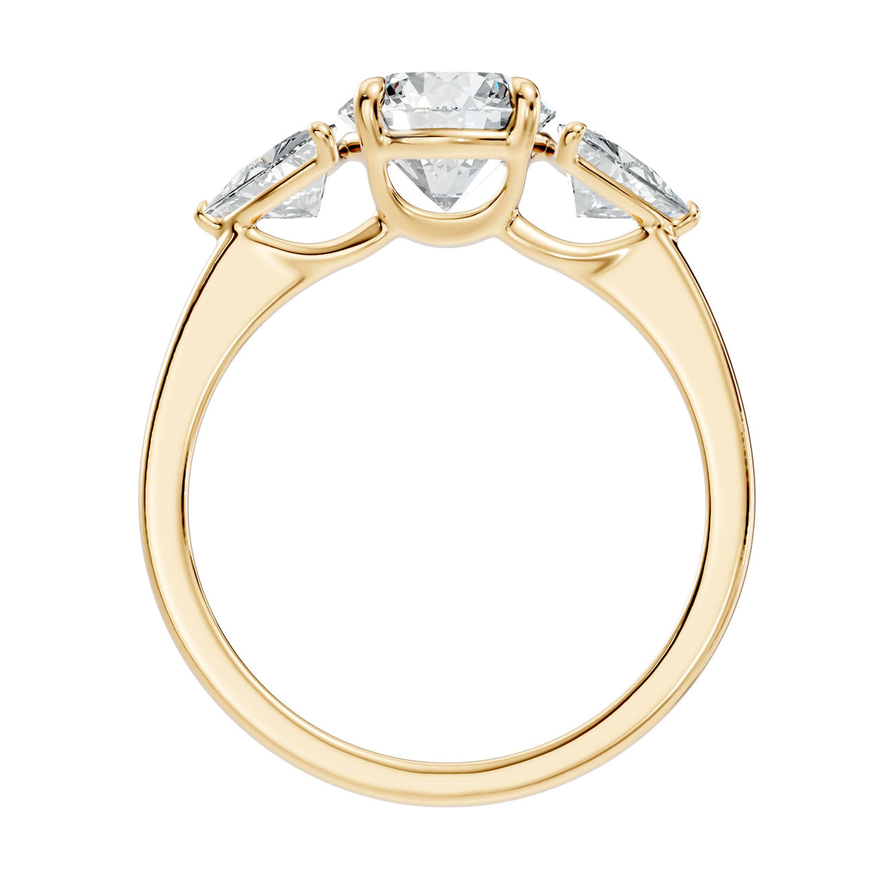 2.45 Ct. Round Diamond Ring with Trillion Side Stones (L2-27#10055L) 14