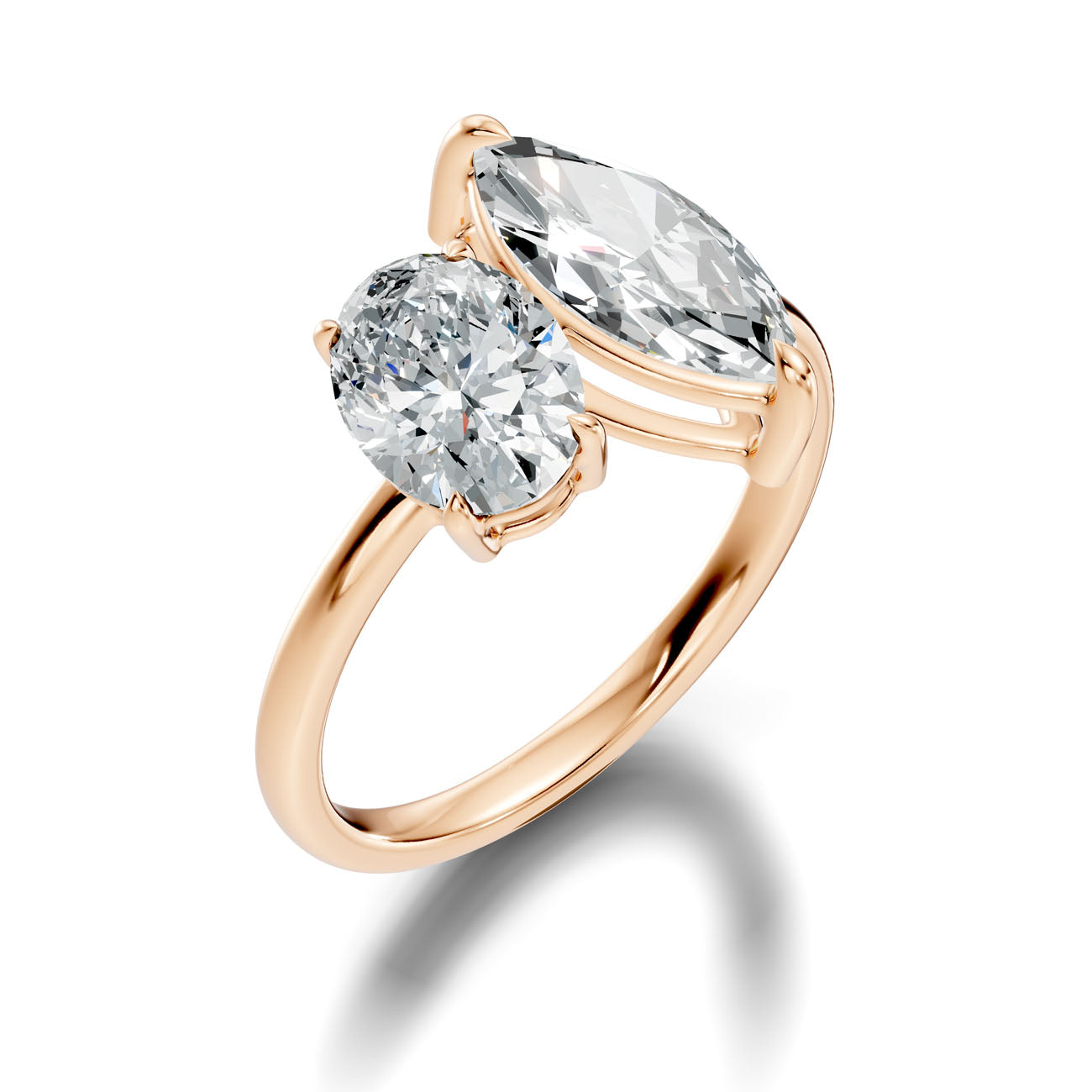 2.83 Ct. Toi et Moi Oval & Marquise Diamond Ring (L2-27#10056L)