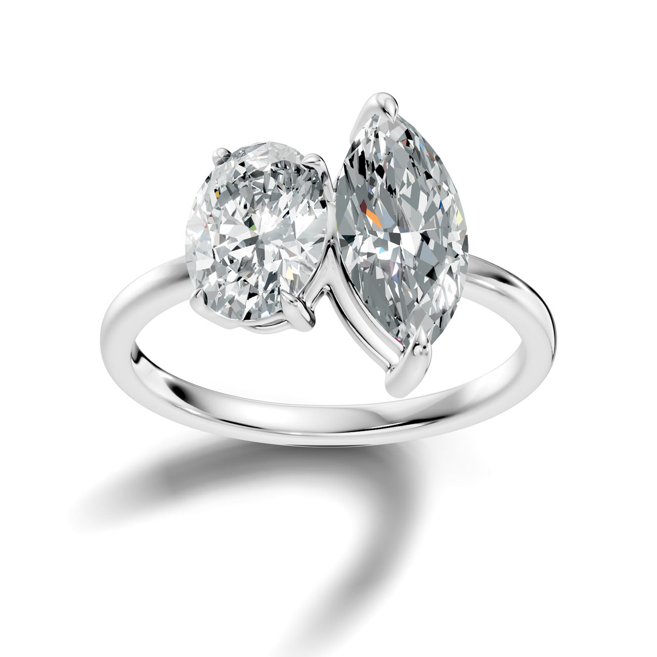 2.83 Ct. Toi et Moi Oval & Marquise Diamond Ring (L2-27#10056L)