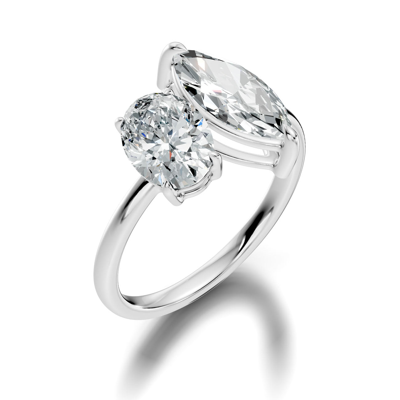2.83 Ct. Toi et Moi Oval & Marquise Diamond Ring (L2-27#10056L) 13