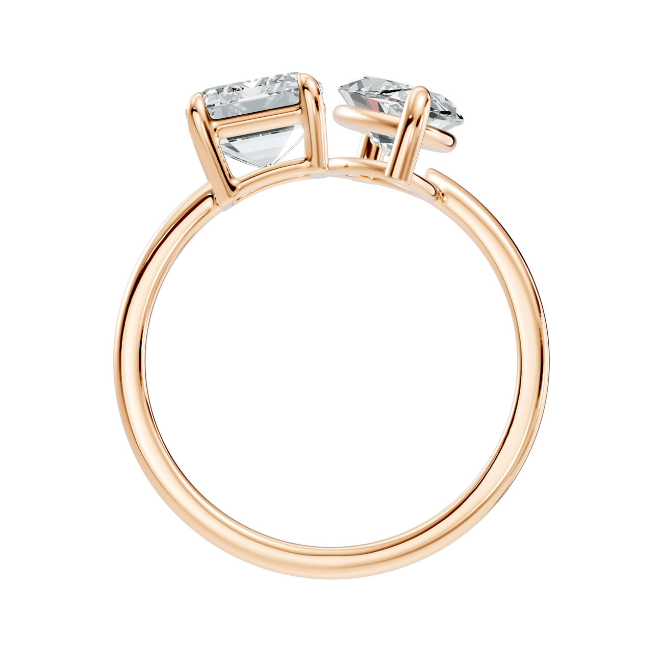 3.47 Ct. Toi et Moi Ring with Emerald and Marquise Diamonds (L2-27#10057L) 4
