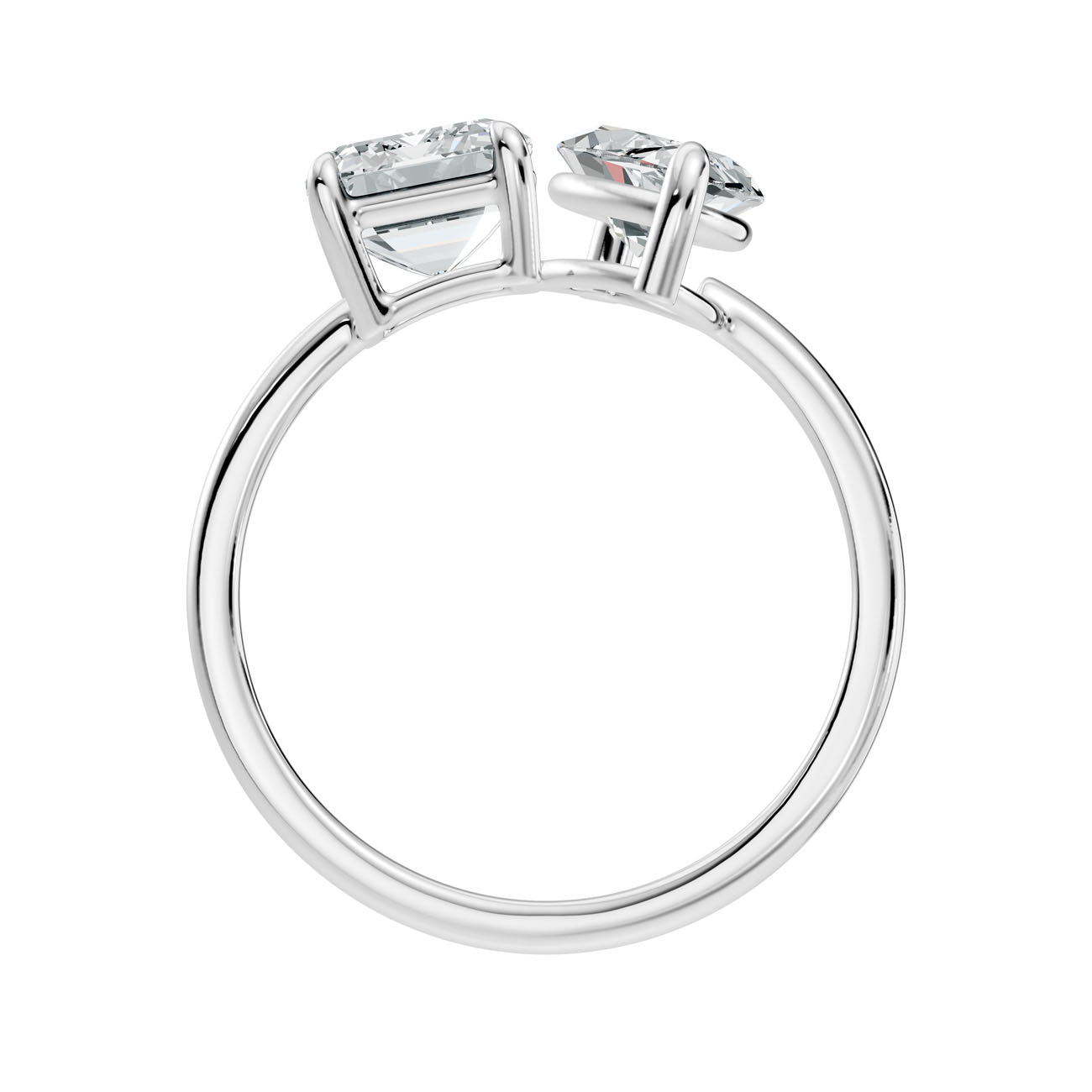 3.47 Ct. Toi et Moi Ring with Emerald and Marquise Diamonds (L2-27#10057L) 15