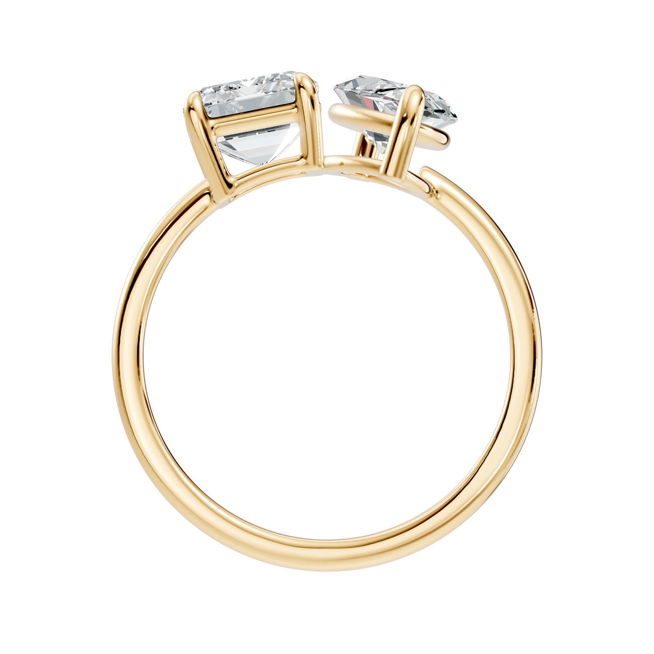 3.47 Ct. Toi et Moi Ring with Emerald and Marquise Diamonds (L2-27#10057L) 12