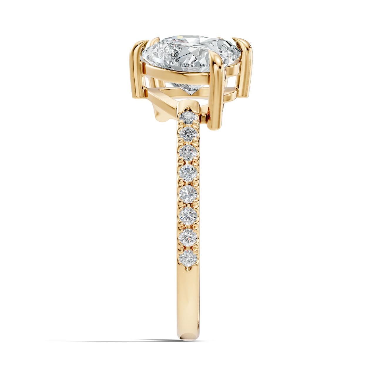 3.10 Ct. Round and Heart Diamond Toi et Moi Ring with Pavé Shank (L2-27#10058L) 15