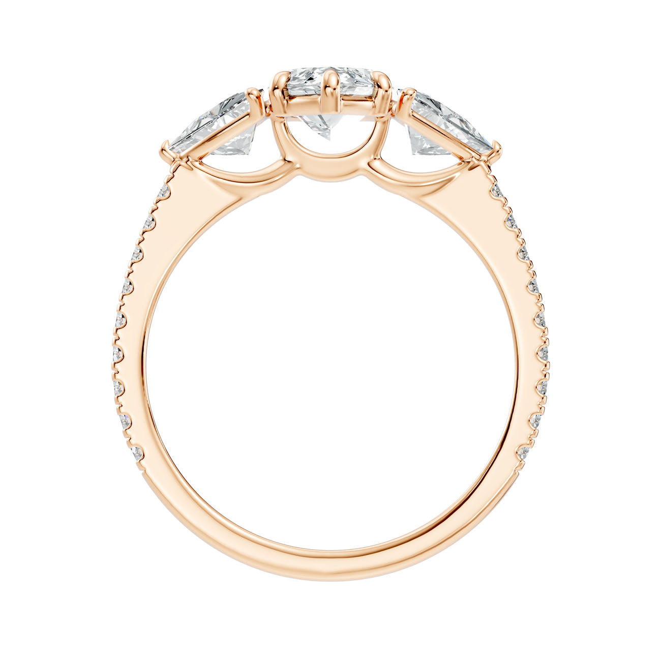 2.60 Ct. Marquise Diamond Ring with Trillion Side Diamonds and Pavé Shank (L2-27#10062L) 5
