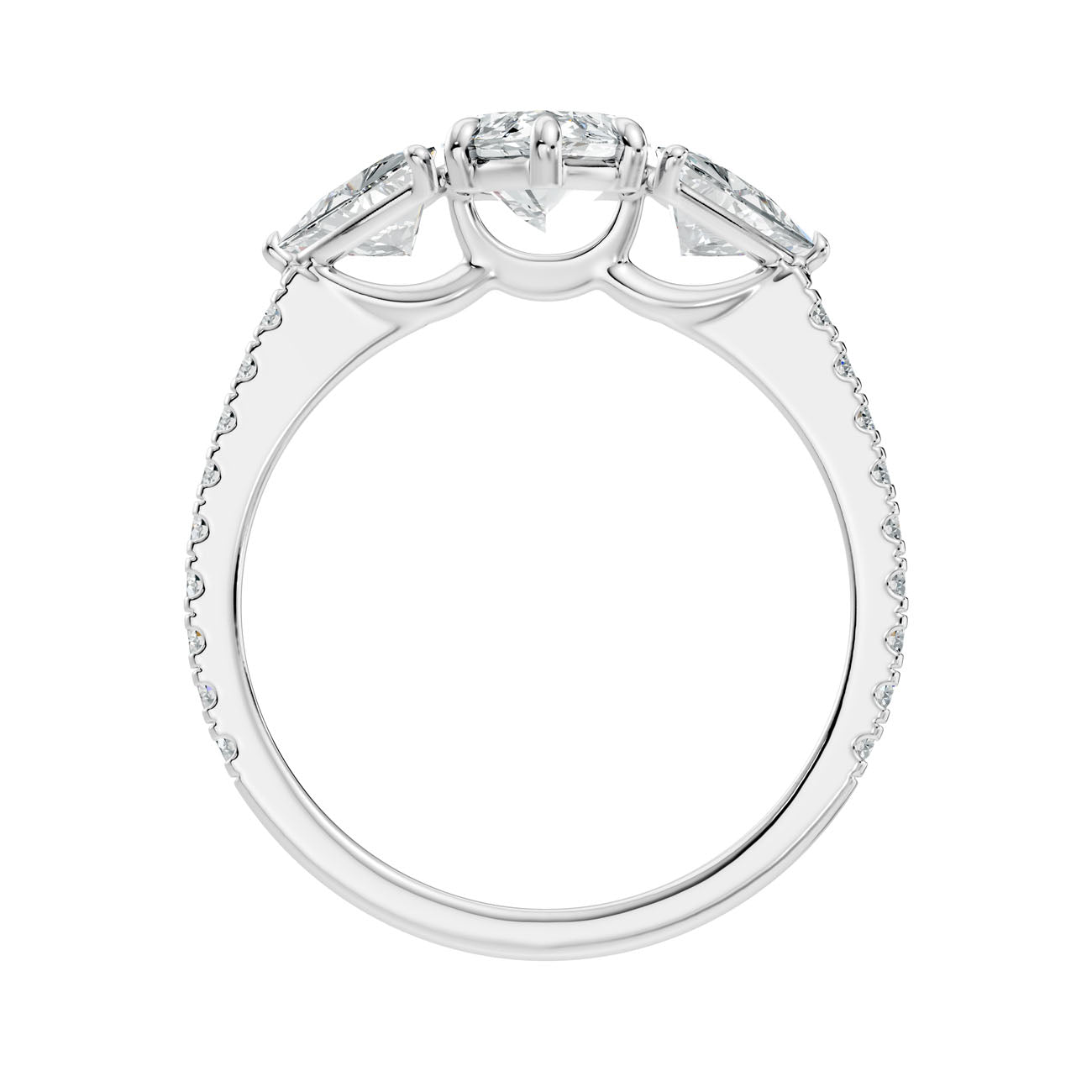 2.60 Ct. Marquise Diamond Ring with Trillion Side Diamonds and Pavé Shank (L2-27#10062L) 7