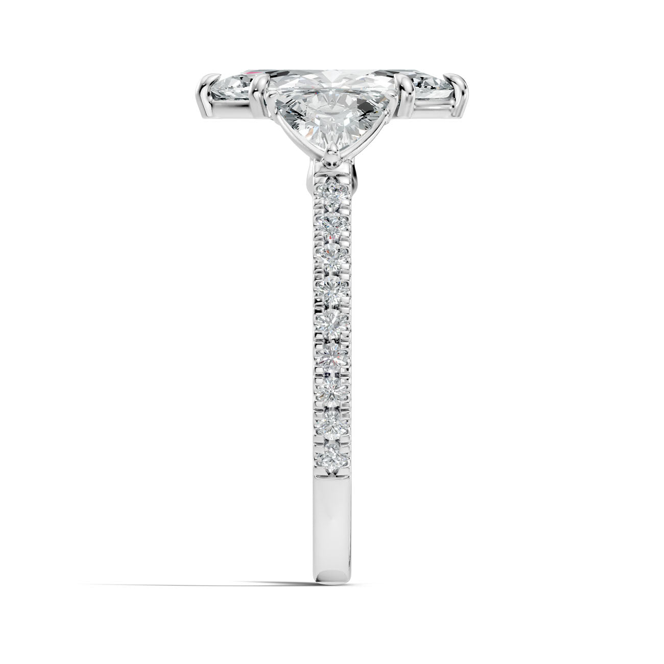 2.60 Ct. Marquise Diamond Ring with Trillion Side Diamonds and Pavé Shank (L2-27#10062L) 8