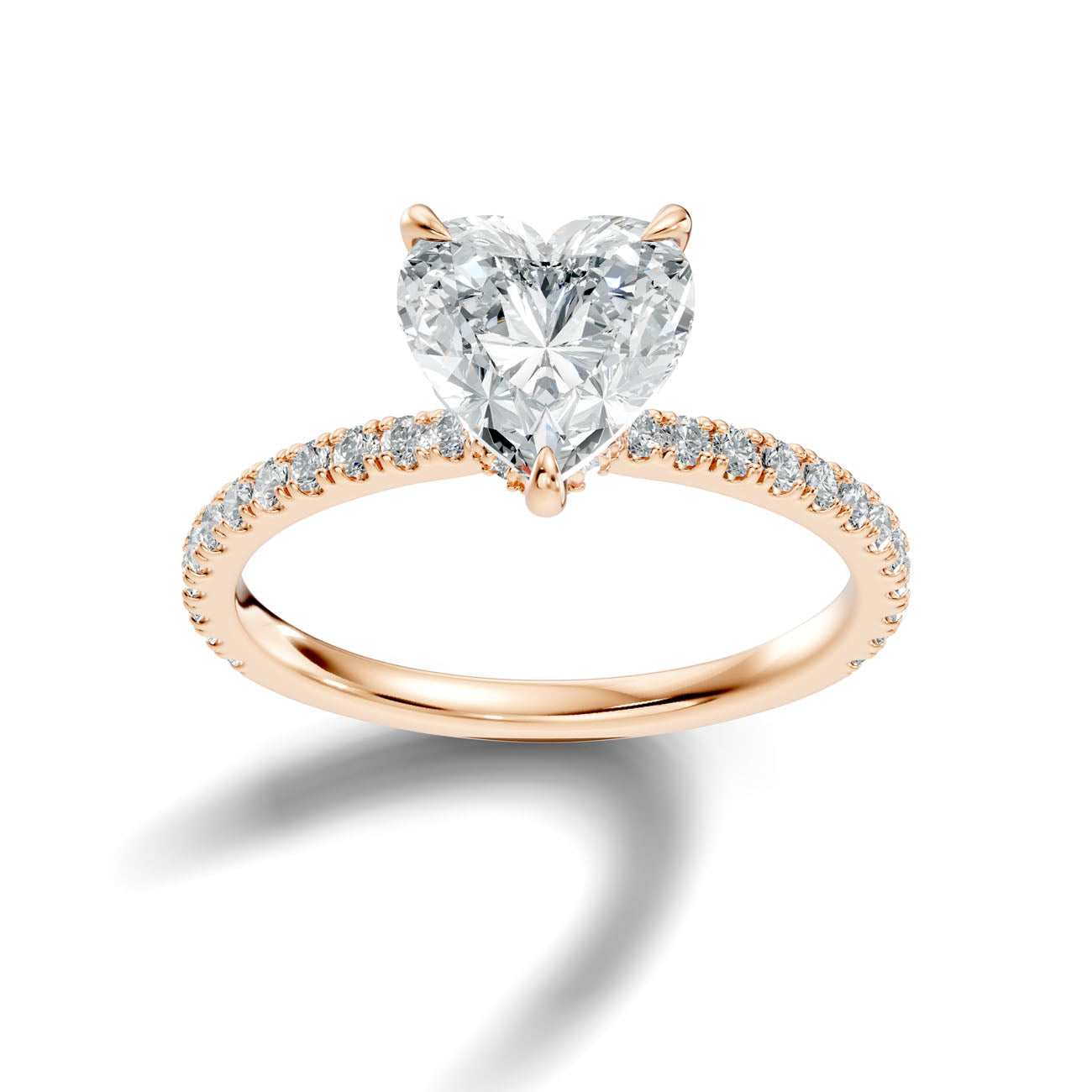 2.10 Ct. Heart Diamond Hidden Halo Pavé Ring (L2-27#10063L)