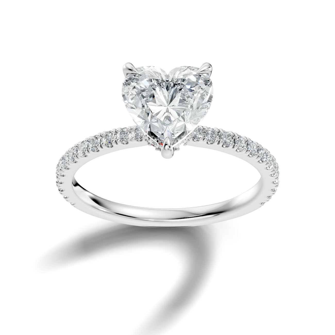 2.10 Ct. Heart Diamond Hidden Halo Pavé Ring (L2-27#10063L) 12