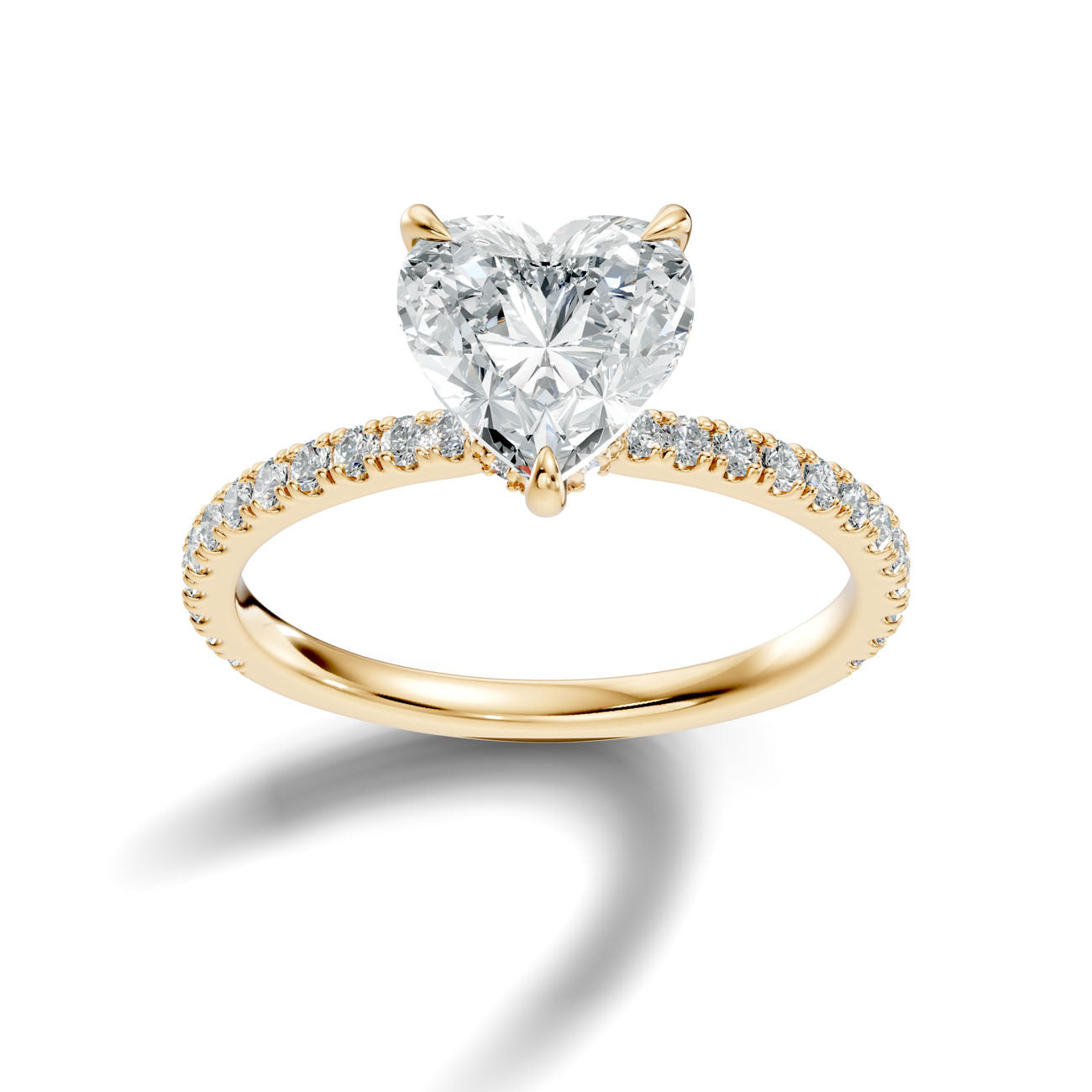 2.10 Ct. Heart Diamond Hidden Halo Pavé Ring (L2-27#10063L) 4
