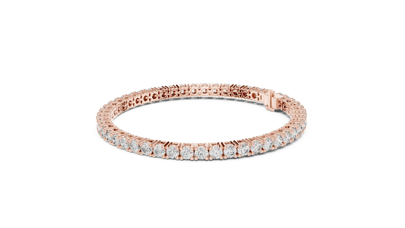 6.37 Ct. Graduated Round Diamond Tennis Bracelet (GLBR-0099) 5