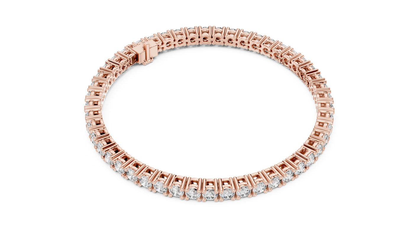6.37 Ct. Graduated Round Diamond Tennis Bracelet (GLBR-0099) 6