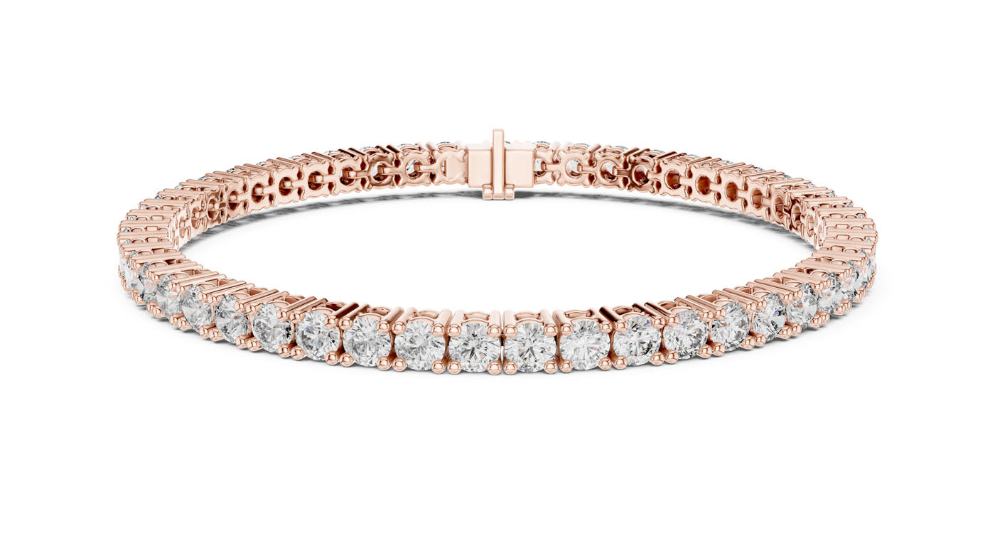 6.37 Ct. Graduated Round Diamond Tennis Bracelet (GLBR-0099) 4