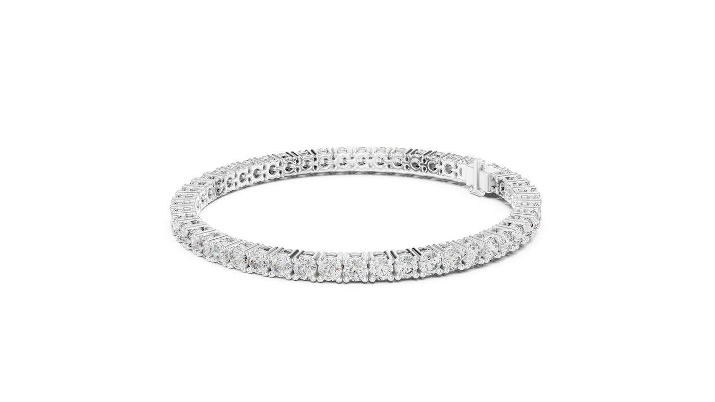 6.37 Ct. Graduated Round Diamond Tennis Bracelet (GLBR-0099) 9