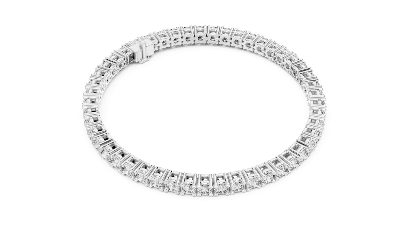 6.37 Ct. Graduated Round Diamond Tennis Bracelet (GLBR-0099) 10