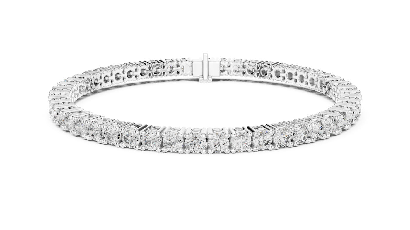 6.37 Ct. Graduated Round Diamond Tennis Bracelet (GLBR-0099)