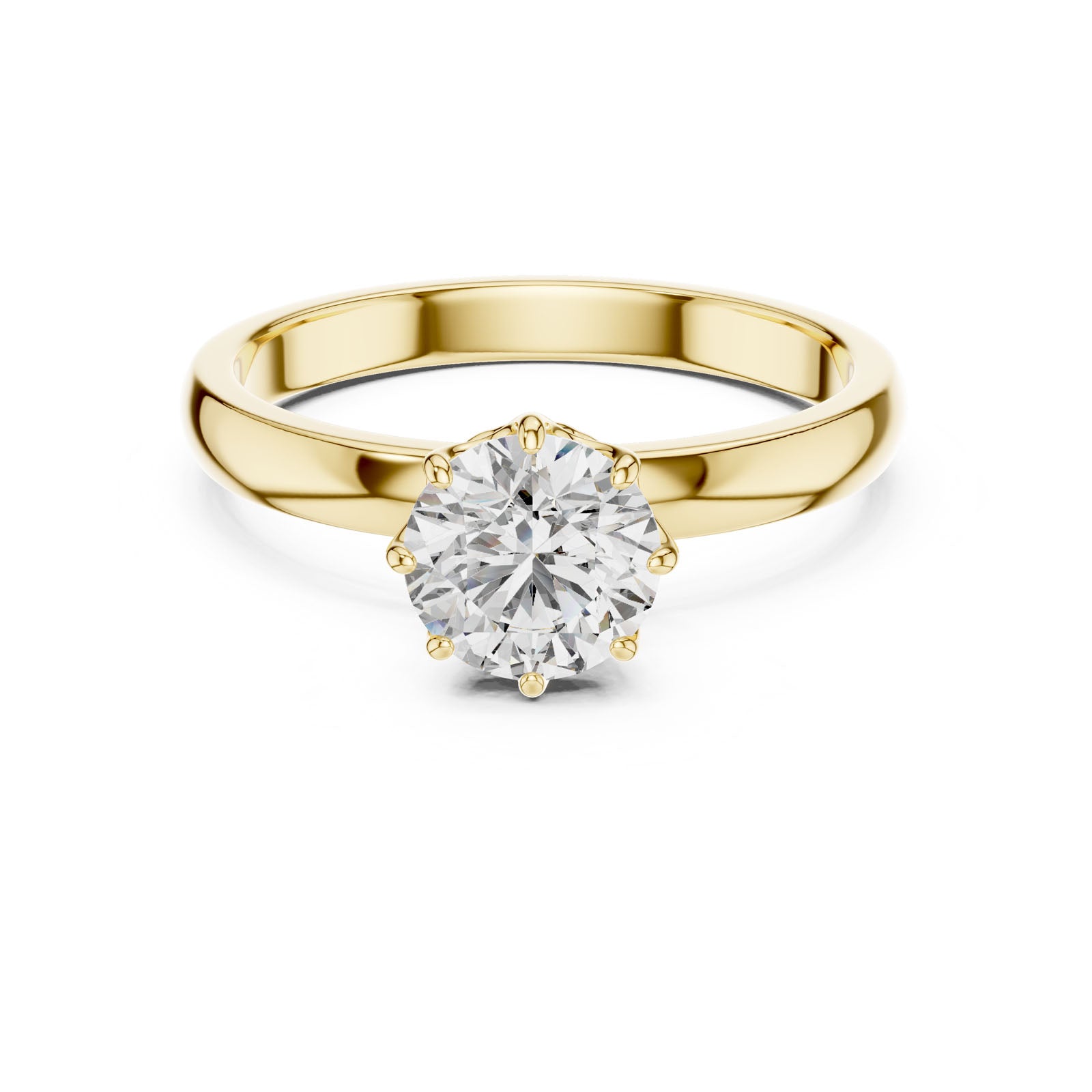 1.00 Ct. Classic Round Diamond Solitaire Ring with Cathedral Basket Setting (LR-0002) 5