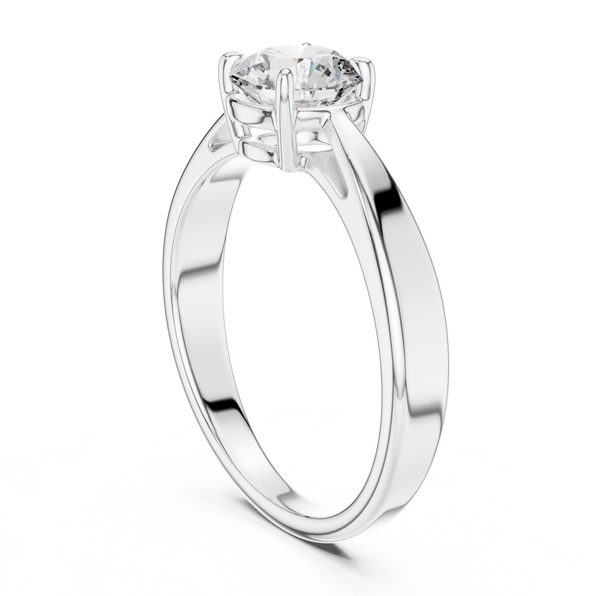1.00 Ct. Round Diamond Tapered Four-Prong Solitaire Ring (LR-0003) 8