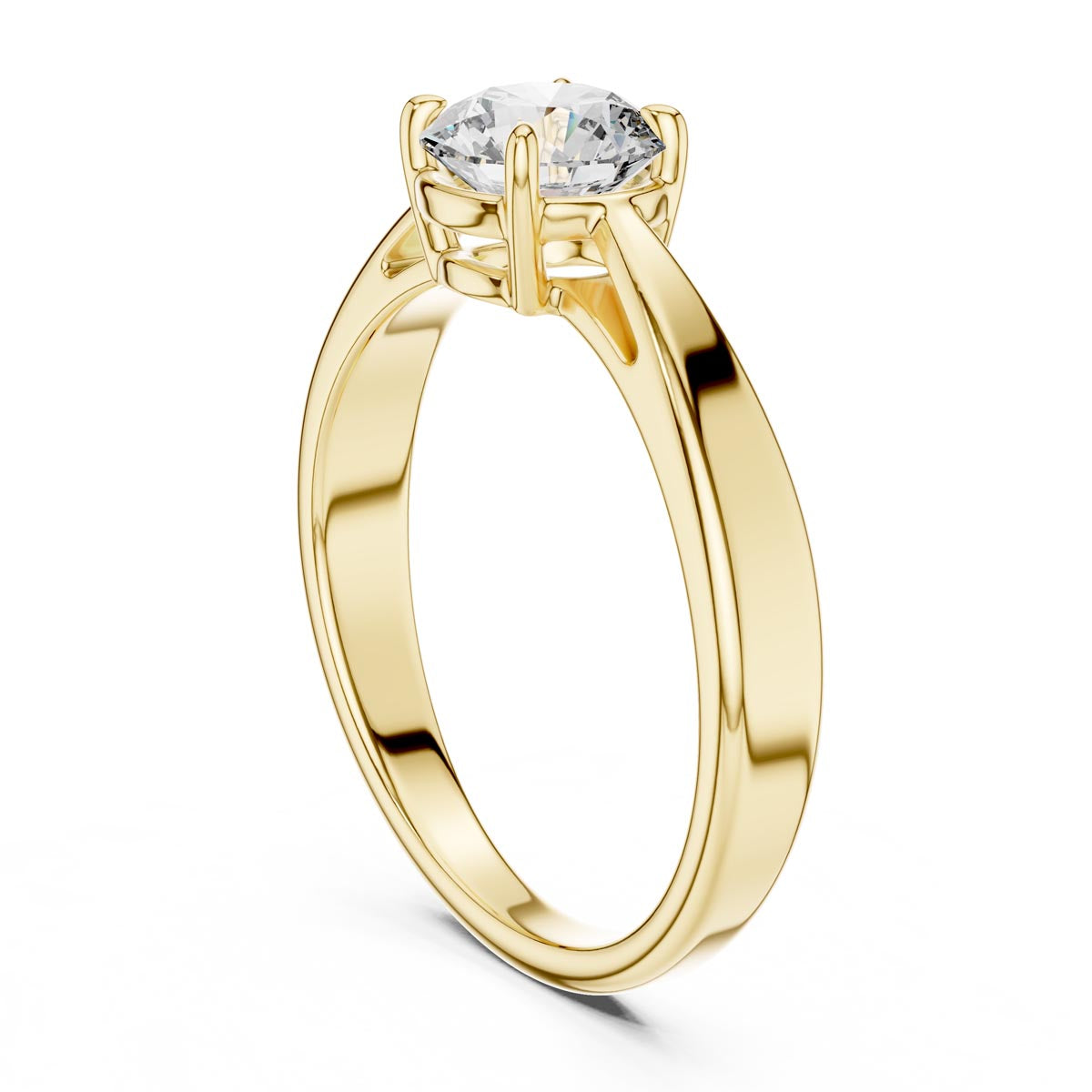 1.00 Ct. Round Diamond Tapered Four-Prong Solitaire Ring (LR-0003) 9
