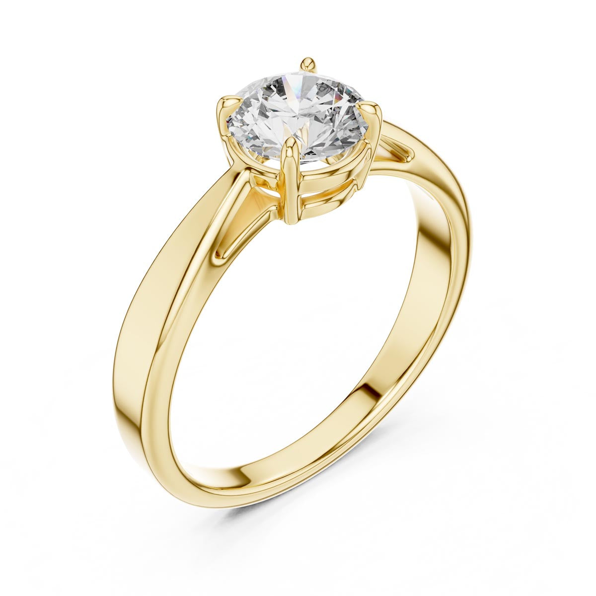 1.00 Ct. Round Diamond Tapered Four-Prong Solitaire Ring (LR-0003) 6